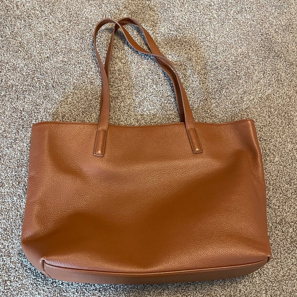 Quince Classic Italian Leather Tote | Cognac